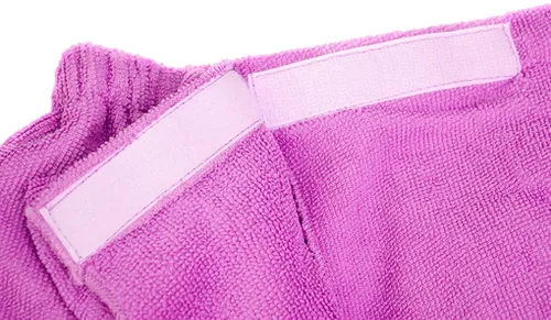 Vista 5 de FakeFace Juego de bata de baño de microfibra absorbente para mujer, bata de baño de rizo con gorro de secado para el pelo, gorro turbante