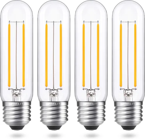 Vista 10 de Bombilla tubular LED E26 equivalente a 25 W, blanco brillante 5000 K, 200 lúmenes, 2 W luz diurna regulable, bombillas de filamento LED Edison
