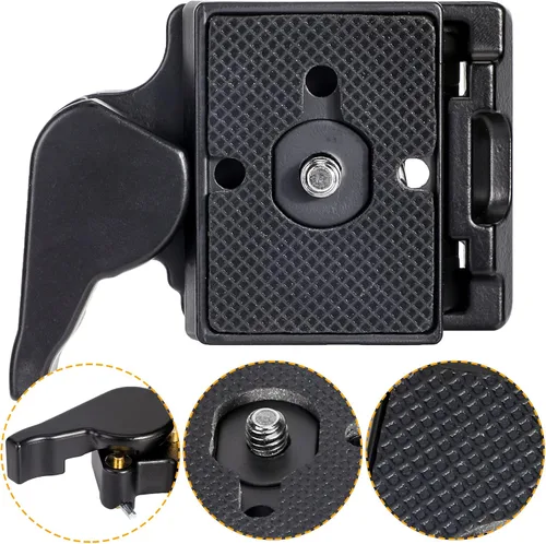 Vista 3 de Konsait Black Camera 323 Placa de liberación rápida con adaptador especial (200PL-14) uso para Manfrotto 323 (nueva versión)