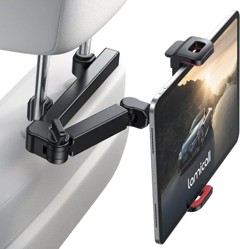 Vista 8 de Lamicall Soporte para reposacabezas de tableta para coche - [Brazo extensible 3 en 1] Soporte ajustable para tableta en el coche para asiento