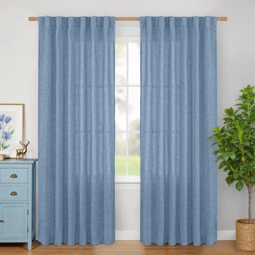 Vista 58 de BGment Cortinas cortas de lino marfil de 36 pulgadas de largo para ventanas de cocina, pequeñas cortinas texturizadas rústicas para café sobre