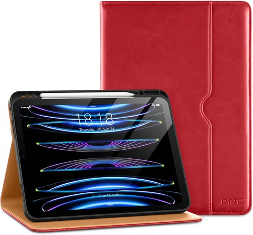 Vista 9 de DTTO para iPad Pro 12.9 6ª / 5ª / 4ª / 3ª generación Funda 2022/2021/2020/2018, Funda de cuero premium tipo folio con soporte integrado