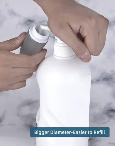 Vista 5 de Botellas de viaje de silicona para artículos de tocador, aprobados por la TSA, juego de 4 recipientes portátiles a prueba de fugas, botellas