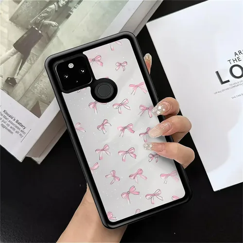 Vista 218 de Compatible con Google Pixel 4A 5G Mobile Case Creative Acrylic Panel trasero Silicona Protección Grip especialmente diseñado para Google Pixel 4A 5G