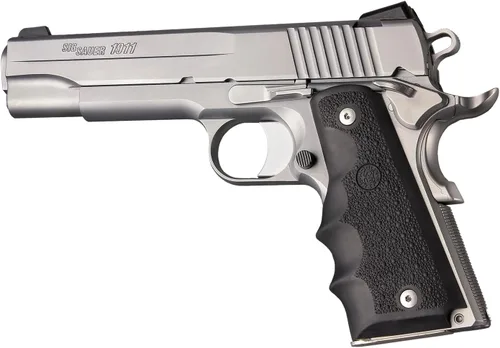 Vista 3 de Hogue 1911 Government, Commander, & Clone Models Finger Grooves OverMolded Rubber Grip
