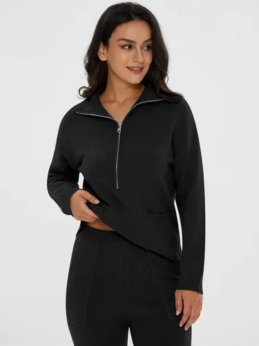 Vista 6 de DEEP SELF Women's Sweater Sets Two Piece Outfits Long Sleeve Pullover Half Zip Jogger Pants Lounge Sets with Pockets