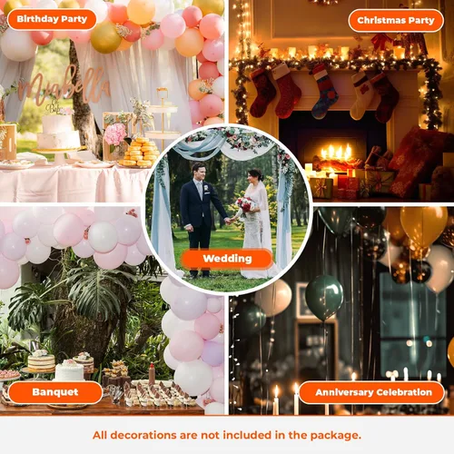Vista 5 de Kit de tubo para telón de fondo, soporte de fondo de boda para ceremonia con bases de acero pesadas, soporte de fondo resistente para fiestas