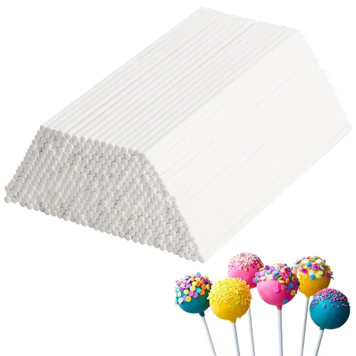 Vista 8 de 300 palitos de papel blanco de 4 pulgadas, palitos de lechón de papel, palitos de pastel para decoración de pasteles, chocolate, galletas, caramelo
