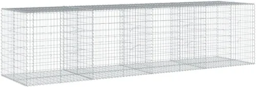Vista 47 de vidaXL Cesta de gavión con tapa, 39.4 x 19.7 x 39.4 pulgadas, hierro galvanizado rectangular, resistente a la intemperie, montaje sin herramientas