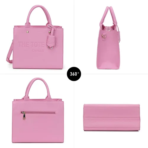 Vista 6 de Bolsa de mano para mujer, estilo satchel, con asa superior y correa para el hombro
