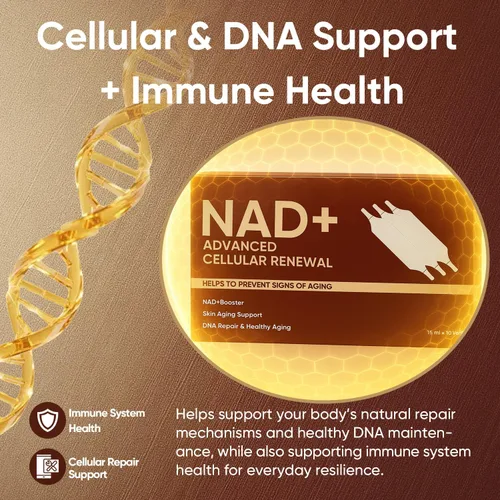 Vista 5 de NAD+Renovación Celular Avanzada, 1200 mg NAD+Suplementos Líquidos para Apoyo al Envejecimiento de la Piel y Energía y Focus-10 Viales (1)