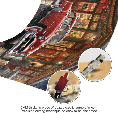 Vista 3 de Christmas Truck Jigsaw Puzzles 500 Pieces for Adults with Mesh Storage Bag 2012104
