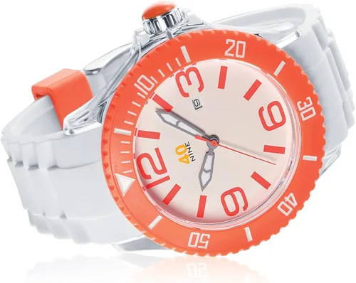 Vista 2 de 40Nine Reloj naranja extragrande de 1.969 in, BlancoAnaranjado, Japonés