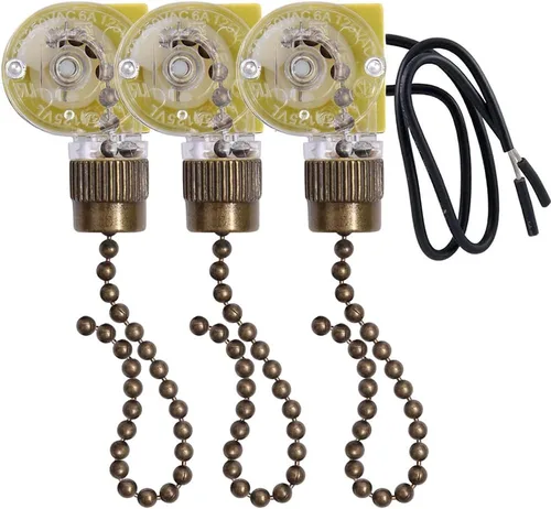 Vista 8 de Zing Ear ZE-109 - Interruptor de ventilador de techo, luz de dos cables de encendido y apagado con cables de cadena de tracción compatible