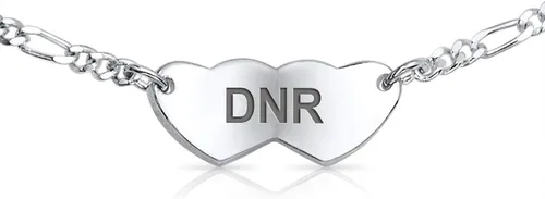 Vista 12 de Pulsera de identificación médica grabable con forma de corazón ovalada o doble en blanco, para adolescentes, para él o ella, hijo e hija, plata