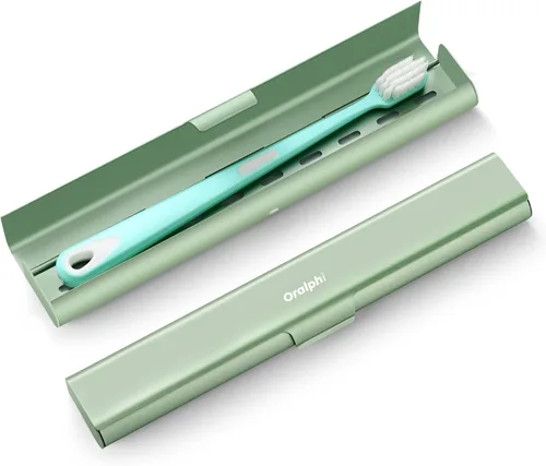 Vista 12 de Estuche de viaje para cepillo de dientes de aluminio, soporte portátil para cepillo de dientes, contenedor resistente para cepillo de dientes manual