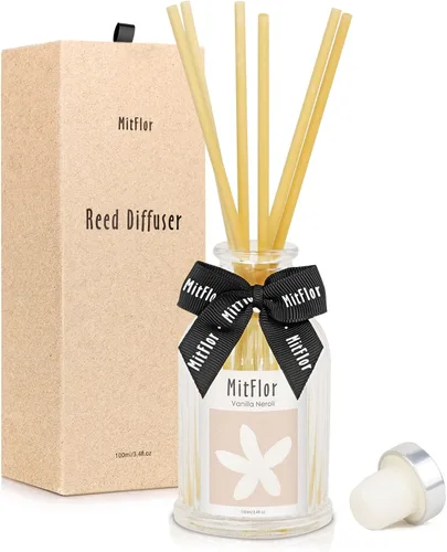 Vista 24 de MitFlor - Difusor de habitación, juego de difusor de varillas de ciprés de cedro con varillas de ratán natural, aromas refrescantes y limpios