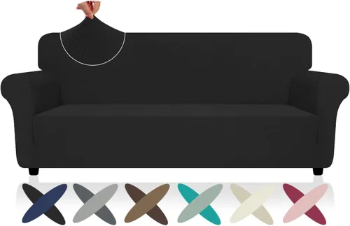 Vista 50 de ZNSAYOTX Funda súper elástica para silla (30"-47"), nuevas fundas de silla a rayas para sala de estar, aptas para perros y mascotas, protector