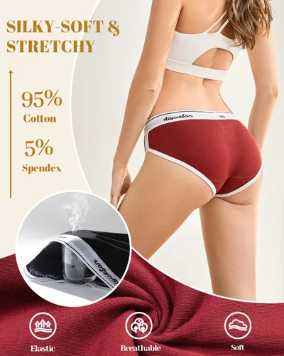 Vista 3 de Ropa interior de algodón para mujer, transpirables, atrevidas, cómodas, bikinis para mujeres jóvenes, paquete de 5