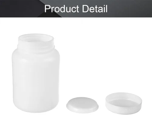 Vista 3 de Othmro 10 botellas de plástico de 16.9 fl oz, botella cilíndrica de reactivo químico de laboratorio, botella de polietileno de reactivo