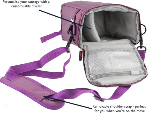 Vista 2 de Navitech Funda de viaje para cámara morada, compatible con Nikon Coolpix P900
