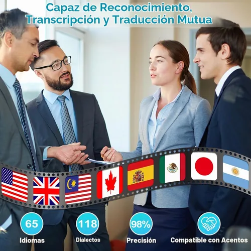 Vista 4 de Lentes Bluetooth inteligentes AI, traducción AI en tiempo real, lentes