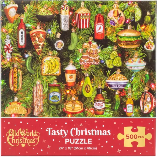 Vista 5 de Old World Christmas Rompecabezas de Navidad sabroso, rompecabezas temático de 500 piezas para diversión navideña, 24 x 18 pulgadas