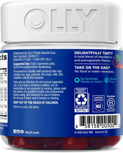 Vista 8 de Suplemento multivitamínico de gomitas Perfect Men de Olly, sabor a mora, 90
