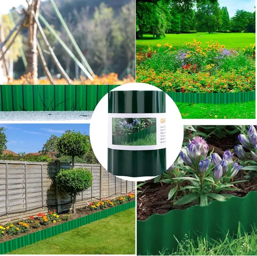 Vista 5 de Bordes de paisaje, bordes de plástico para césped, bordes de jardín corrugados, borde de jardín para césped, bricolaje para macizos de flores