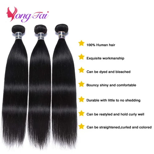 Vista 2 de Extensiones de cabello, liso, malasio, calidad 9A