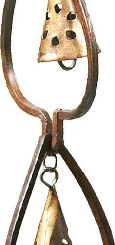 Vista 6 de Ancient Graffiti Aspen Leaf and Bell Rain Cadenas de 2