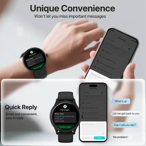 Vista 8 de DIVElink Reloj inteligente, reloj inteligente HD para hombres y mujeres (respuesta/hacer llamadas), reloj de fitness con más de 100 modos