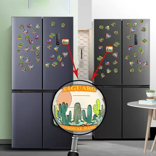 Vista 4 de Saguaro National Park Arizona USA - Imanes para refrigerador, productos de madera 3D, resistentes a la fricción, recuerdos de viaje, decoración