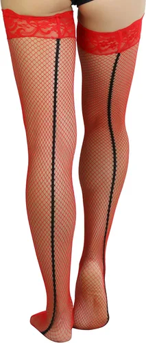 Vista 14 de ToBeInStyle Medias de red atemporales con costura trasera para mujer
