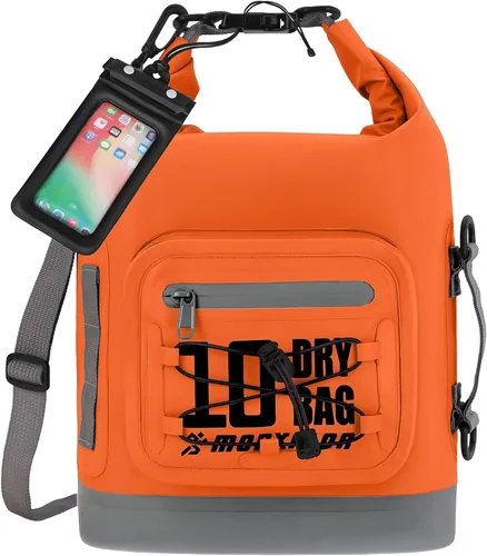 Vista 10 de MORXPLOR Bolsa seca impermeable, 5L/10L/20L/30L/40L/55L Mochila seca con funda impermeable para teléfono para natación, kayak