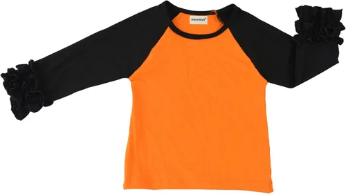 Vista 3 de Wennikids Conjunto de pantalones raglán con volantes y mangas con volantes para bebé