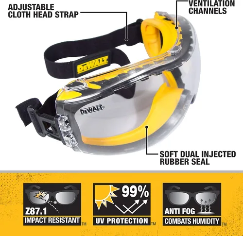 Vista 2 de Dewalt DPG82 Concealer - Gafas de seguridad antivaho de doble molde - 1 par