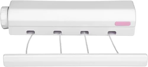 Vista 4 de Clothesline - Cuerda de secado de ropa telescópica retráctil de plástico moderno para suministros de interior y exterior (#1)