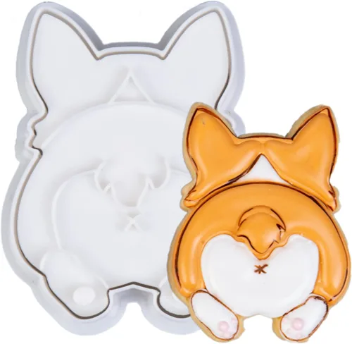 Vista 25 de Juego de 8 cortadores de galletas de animales con mango de sello 3D, diseño de selva para cocina, formas de pastel de ácido poliláctico