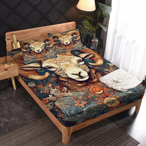 Vista 22 de Juego de sábanas de tamaño King, sábanas de conejo, sábanas de microfibra y fundas de almohada de 4 piezas, juego de sábanas con estampado colorido