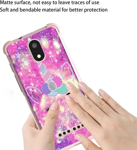 Vista 3 de jioeuinly UMX U696CL - Funda gruesa compatible con UMX Unimax U696CL funda de teléfono + protector de pantalla de TPU suave DJS