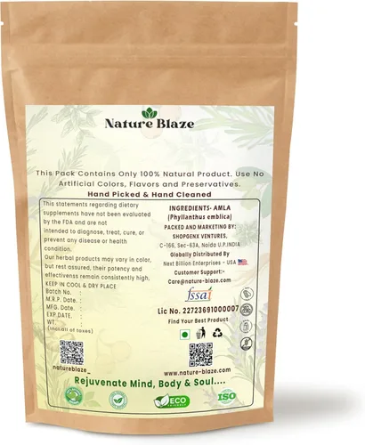 Vista 2 de Hierbas orgánicas naturales y auténticas (extracto de amla en polvo 400Gm 14 Oz)