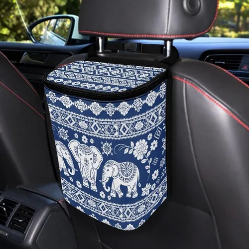 Vista 52 de Talayituse Cubo de basura portátil con estampado de camuflaje de bandera estadounidense, accesorios interiores de vehículos multifuncionales