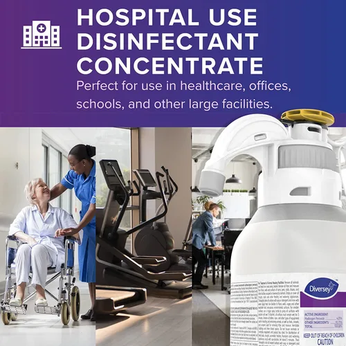 Vista 5 de Oxivir Diversey 5019296 Five 16 Limpiador líquido desinfectante de fuerza hospitalaria de un solo paso, peróxido de hidrógeno acelerado, concentrado