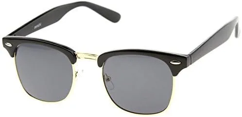 Vista 3 de Premium Half Frame Horn Rimmed Sunglasses with Metal Rivets