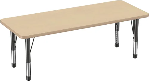 Vista 25 de FDP - Mesa rectangular para actividades escolares y aulas (24 x 36 pulgadas), patas gruesas para niños pequeños, altura ajustable de 15 a 24