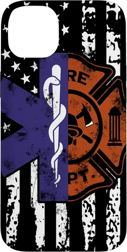 Vista 15 de EMT Firefighter Fire Rescue EMT - Funda de regalo con bandera americana para iPhone 17