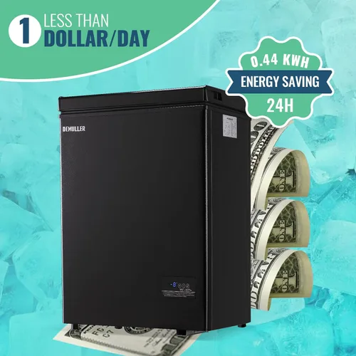 Vista 5 de DEMULLER Congelador de pecho pequeño y profundo con cesta extraíble, congelador compacto con panel de control digital, rango de temperatura de -12℉