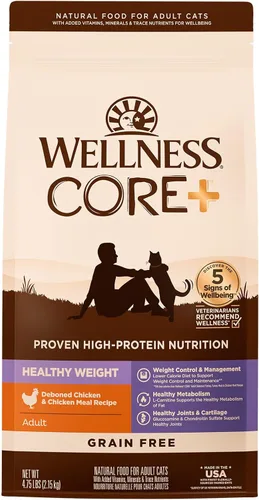 Vista 9 de Wellness CORE+ - Alimento seco para gatos adultos para interiores y exteriores, granos integrales, natural, salud digestiva con pollo y arroz
