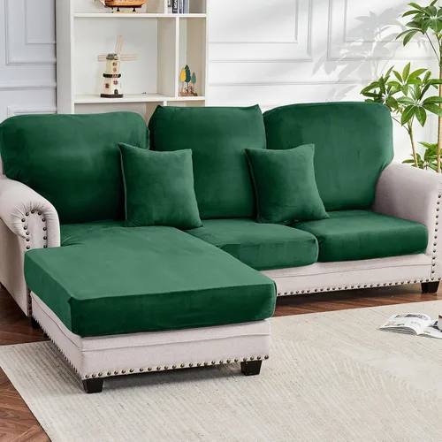 Vista 28 de Funda para Sofá de Terciopelo Elástico Funda de Cojín de Sofá 1 Pieza - Funda Elástica Lavable para Asiento o Respaldo, Fundas de Asiento para Sofás